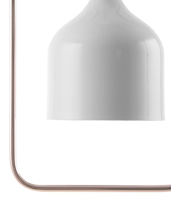 Loftlampe Hvid Metal 121 cm Pendel Kobber Ramme Industrielt Design