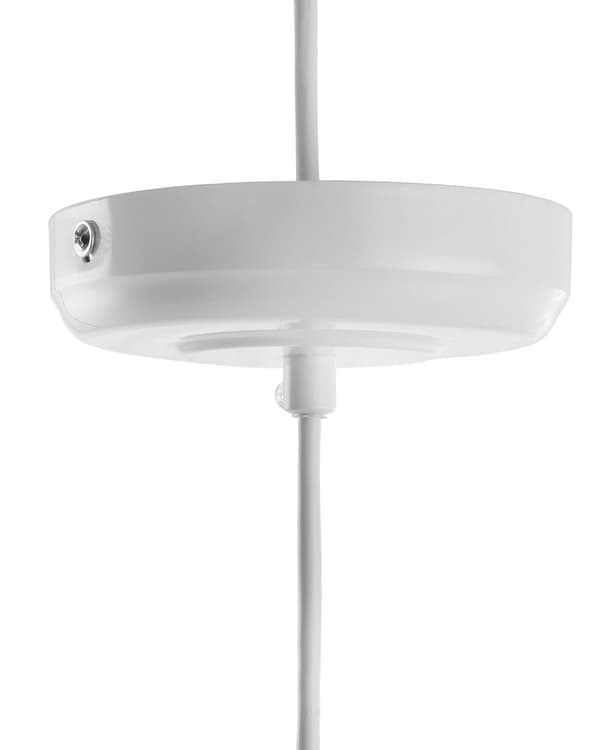 Loftlampe Hvid Metal 121 cm Pendel Kobber Ramme Industrielt Design