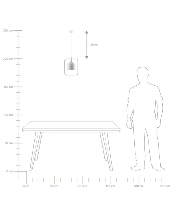 Loftlampe Hvid Metal 121 cm Pendel Kobber Ramme Industrielt Design