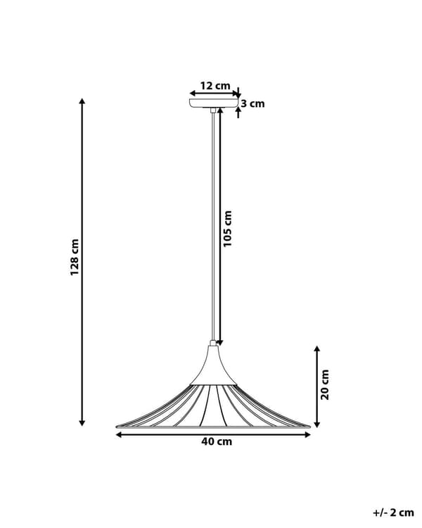 Pendel Lampe Sort Metal ø 40 x 128 cm Dekorativ Hængelampe Kegle Lampeskærm Åben Struktur Industrielt Design Spisebordslampe til Køkken