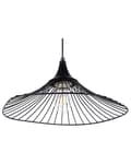 Miniatyrbillede 5 af 8: Pendel Lampe Sort Metal ø 40 x 128 cm Dekorativ Hængelampe Kegle Lampeskærm Åben Struktur Industrielt Design Spisebordslampe til Køkken