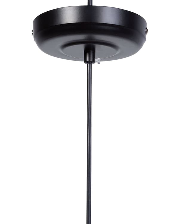 Pendel Lampe Sort Metal ø 40 x 128 cm Dekorativ Hængelampe Kegle Lampeskærm Åben Struktur Industrielt Design Spisebordslampe til Køkken