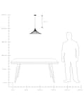 Miniatyrbillede 8 af 8: Pendel Lampe Sort Metal ø 40 x 128 cm Dekorativ Hængelampe Kegle Lampeskærm Åben Struktur Industrielt Design Spisebordslampe til Køkken