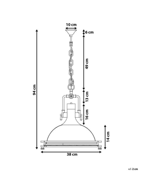 Pendel Lampe Sølv og Glas Metal ø 38 x 94 cm Dekorativ Hængelampe Industriel Armatur stil Spisebordslampe til Køkkenet Stue Design Tilbehør