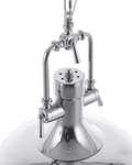 Miniatyrbillede 5 af 8: Pendel Lampe Sølv og Glas Metal ø 38 x 94 cm Dekorativ Hængelampe Industriel Armatur stil Spisebordslampe til Køkkenet Stue Design Tilbehør