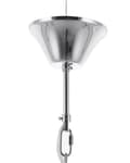 Miniatyrbillede 7 af 8: Pendel Lampe Sølv og Glas Metal ø 38 x 94 cm Dekorativ Hængelampe Industriel Armatur stil Spisebordslampe til Køkkenet Stue Design Tilbehør