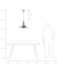 Miniatyrbillede 8 af 8: Pendel Lampe Sølv og Glas Metal ø 38 x 94 cm Dekorativ Hængelampe Industriel Armatur stil Spisebordslampe til Køkkenet Stue Design Tilbehør