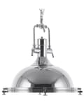 Miniatyrbillede 1 af 8: Pendel Lampe Sølv og Glas Metal ø 38 x 94 cm Dekorativ Hængelampe Industriel Armatur stil Spisebordslampe til Køkkenet Stue Design Tilbehør