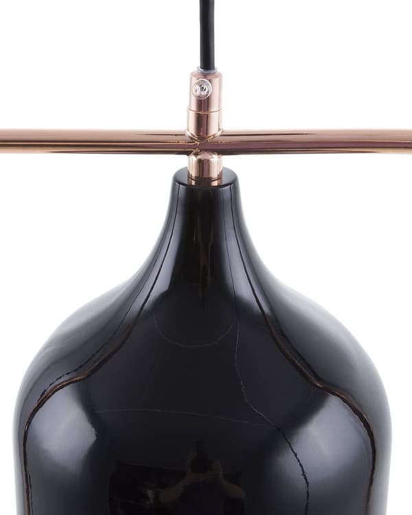 Loftlampe Sort Metal 121 cm Pendel Kobber Ramme Industrielt Design