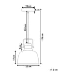 Miniatyrbillede 3 af 7: Pendel Lampe Grafitgrå Kobber Metal ø 22 x 179 cm Dekorativ Hængelampe med Klokkeformet Lampeskærm Industrielt Design Spisebordslampe