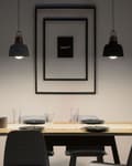 Miniatyrbillede 2 af 7: Pendel Lampe Grafitgrå Kobber Metal ø 22 x 179 cm Dekorativ Hængelampe med Klokkeformet Lampeskærm Industrielt Design Spisebordslampe