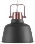 Miniatyrbillede 1 af 7: Pendel Lampe Grafitgrå Kobber Metal ø 22 x 179 cm Dekorativ Hængelampe med Klokkeformet Lampeskærm Industrielt Design Spisebordslampe