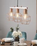 Miniatyrbillede 2 af 8: Pendel Kobber Metal Loftlampe 3 Lys Blank Industrielt Design
