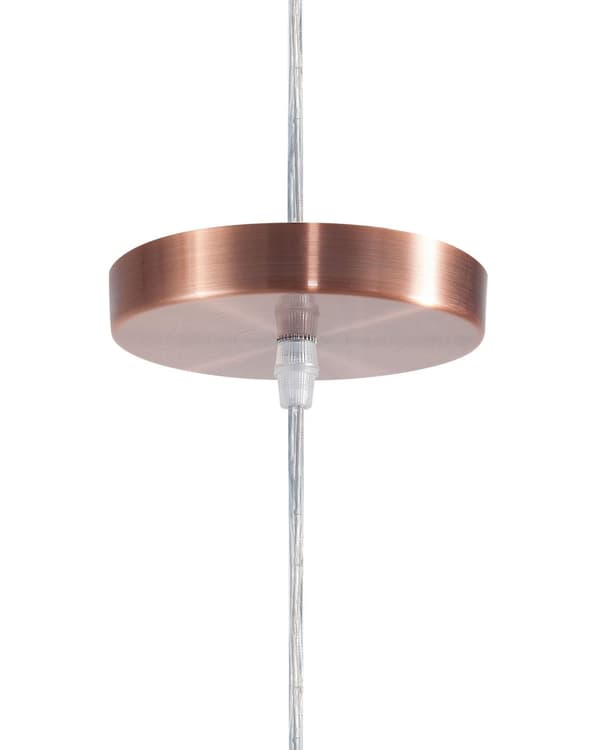 Pendel Lampe Grå Kobber Metal ø 22 x 179 cm Dekorativ Hængelampe med Klokkeformet Lampeskærm Industrielt Design Spisebordslampe
