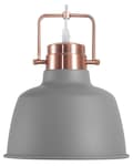 Miniatyrbillede 1 af 7: Pendel Lampe Grå Kobber Metal ø 22 x 179 cm Dekorativ Hængelampe med Klokkeformet Lampeskærm Industrielt Design Spisebordslampe