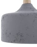 Miniatyrbillede 5 af 8: Pendel Lampe Grå Gips og Lyst Træ 114 x 24 cm Lille Rund Distressed Knitre Industriel Beton Effekt Skærm Moderne Køkken Stue Design Tilbehør