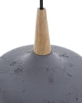 Miniatyrbillede 6 af 8: Pendel Lampe Grå Gips og Lyst Træ 114 x 24 cm Lille Rund Distressed Knitre Industriel Beton Effekt Skærm Moderne Køkken Stue Design Tilbehør