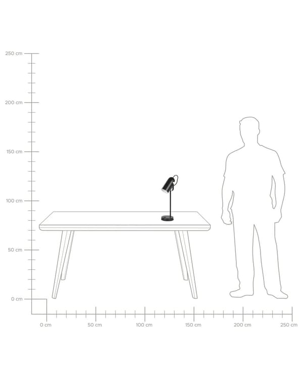 Skrivebordslampe Sort Metal 48 cm Spotlight Skærm Justerbar Industriel Hjemmekontor