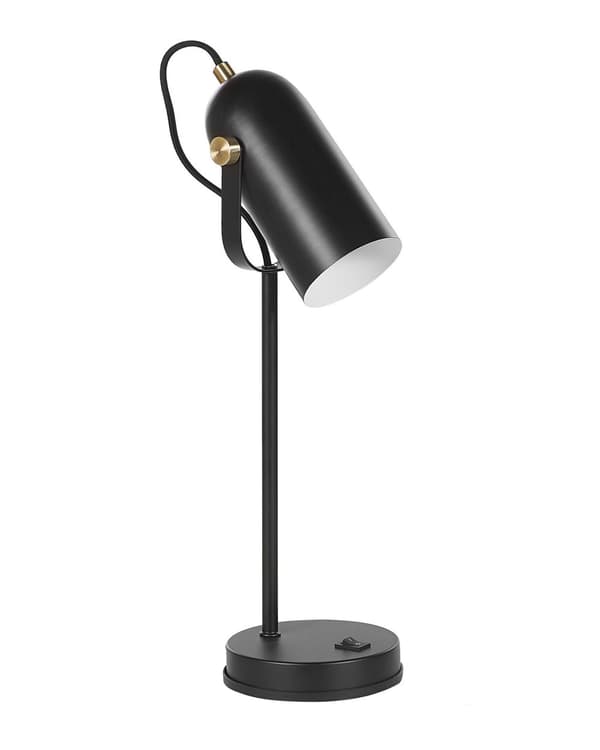 Skrivebordslampe Sort Metal 48 cm Spotlight Skærm Justerbar Industriel Hjemmekontor