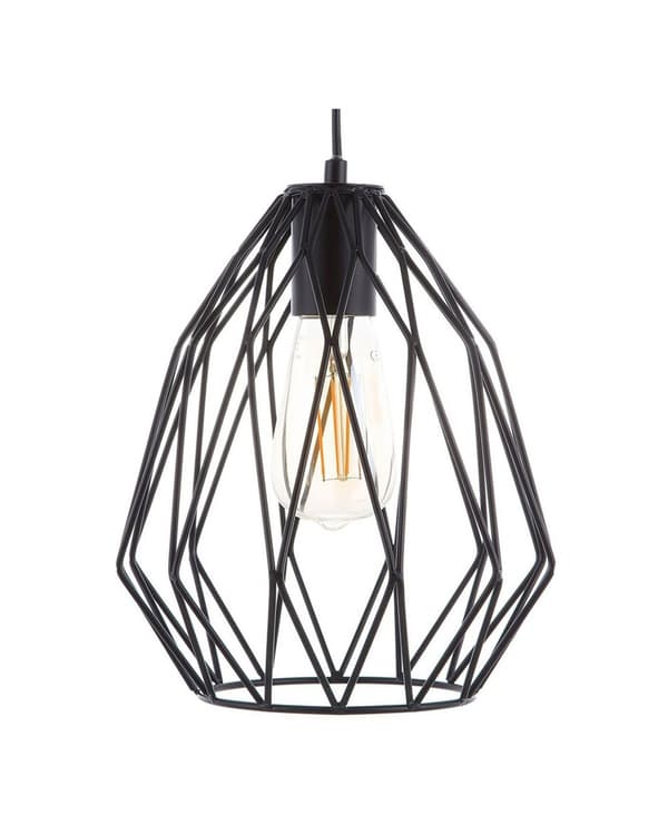 Loftlampe Sort Metal Skærm Industrielt Design