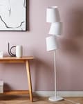Miniatyrbillede 4 af 11: Gulvlampe Hvid Metal Stof Polyester 164 cm Moderne Standerlampe med 3 Cylinderformede Lampeskærme Design Belysning Retro Lampe til Gulv