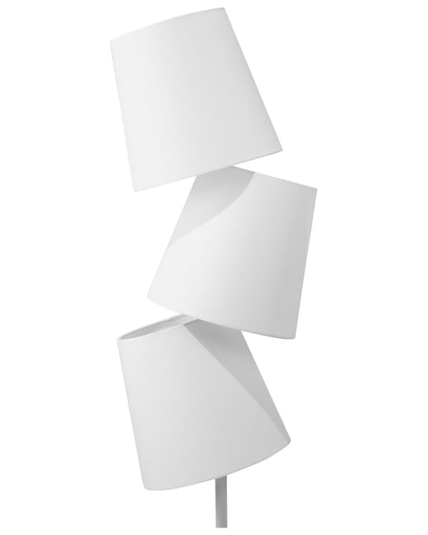 Gulvlampe Hvid Metal Stof Polyester 164 cm Moderne Standerlampe med 3 Cylinderformede Lampeskærme Design Belysning Retro Lampe til Gulv