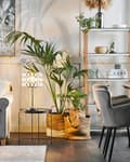 Miniatyrbillede 2 af 8: Bordlampe Sølv Metal 53H cm Krystal Trommeskærm Gennembrudt