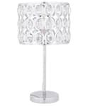 Miniatyrbillede 1 af 8: Bordlampe Sølv Metal 53H cm Krystal Trommeskærm Gennembrudt