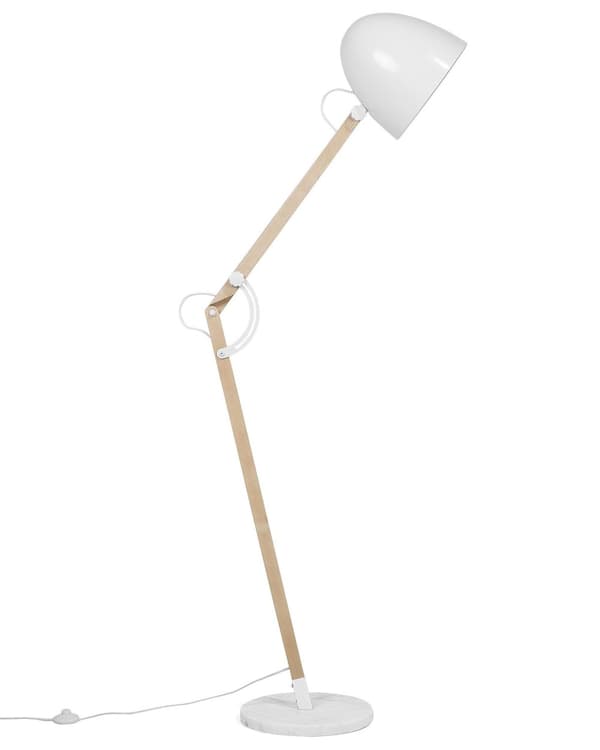 Gulvlampe Hvid Farve Metal 175 cm Justerbar Industriel