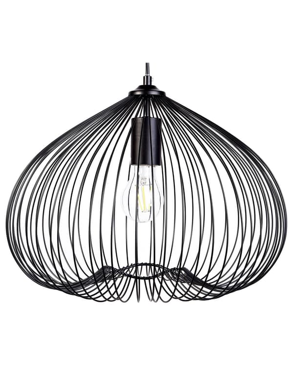 Loftlampe Sort Metal Skærm Industrielt Design