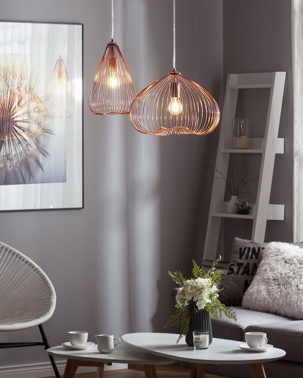 Loftlampe Kobber Metal Skærm Industrielt Design