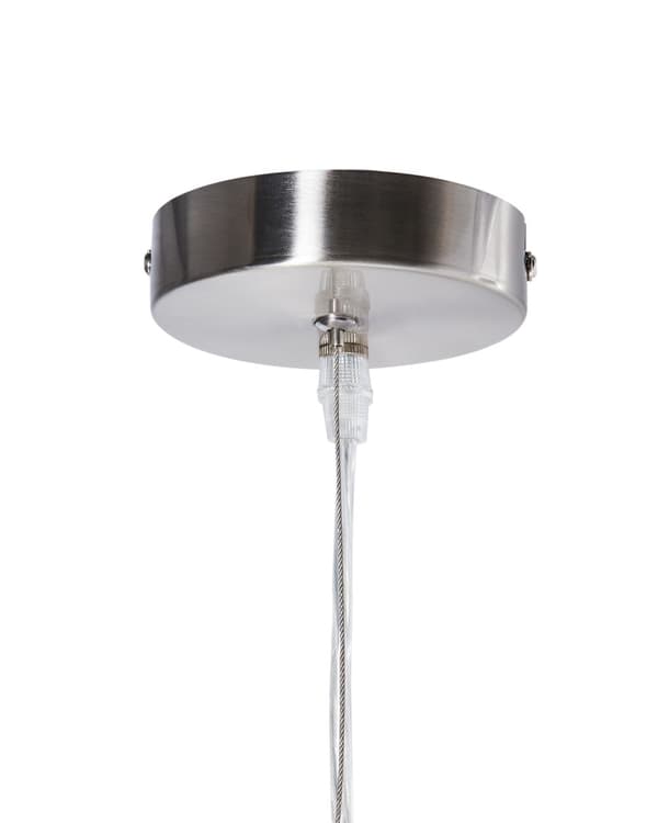Pendel Lampe Guld Tonet Transparent Glas og Lyst Træ 129 x 38 cm Vintage Rund Skærm til Stuen Køkkenet Cafe Design Flot Lille Industriel Dekor