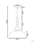 Miniatyrbillede 3 af 8: Pendel Lampe Hvid Metal ø 26 x 120 cm Dekorativ Klokkeformet Hængelampe Vintage Moderne Design over Spisebord Køkken Tilbehør Stue Indretning