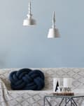 Miniatyrbillede 2 af 8: Pendel Lampe Hvid Metal ø 26 x 120 cm Dekorativ Klokkeformet Hængelampe Vintage Moderne Design over Spisebord Køkken Tilbehør Stue Indretning