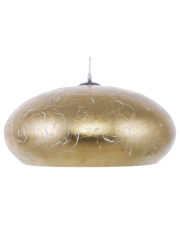 Pendel Lampe Guld Metal ø 48 x 160 cm Dekorativ Rund Oval Hængelampe til over Spisebord Køkken Tilbehør Vintage Glamour Spisestue Inspiration