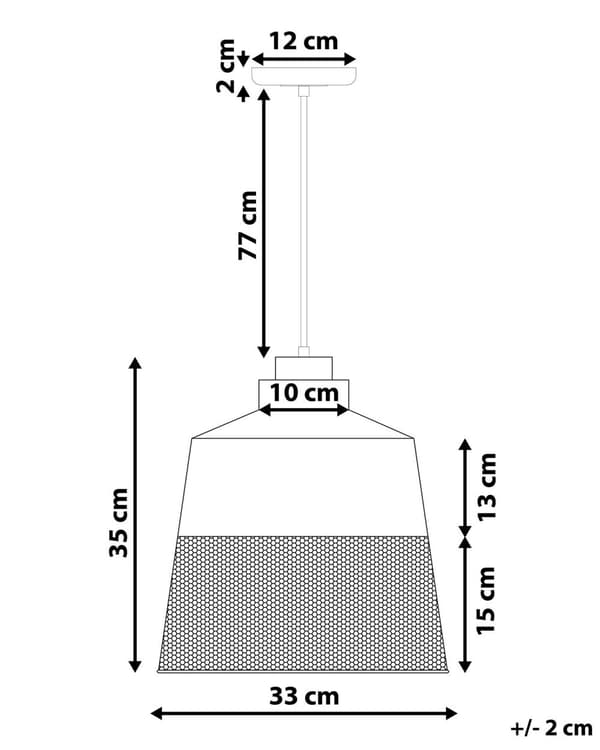 Pendel Lampe Sort Metal ø 33 x 144 cm Dekorativ Hængelampe med Net Lampeskærm Smart Belysning Design over Spisebord til Køkken Spisebordslampe