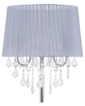 Miniatyrbillede 7 af 11: Gulvlampe Grå Polyamid og Metal ø 35 x 165 cm Dekorativ 3 Lyspærer Standerlampe Plisseret Skærm Glamourøst Krystaller Design Stue Soveværelse