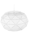 Miniatyrbillede 5 af 9: Pendel Lampe Hvid Metal ø 30 x 120 cm Rund Hængelampe Globus Lampeskærm Trapez Mønster Belysning Spisebordslampe Design Moderne Skandinavisk