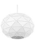 Miniatyrbillede 6 af 9: Pendel Lampe Hvid Metal ø 30 x 120 cm Rund Hængelampe Globus Lampeskærm Trapez Mønster Belysning Spisebordslampe Design Moderne Skandinavisk