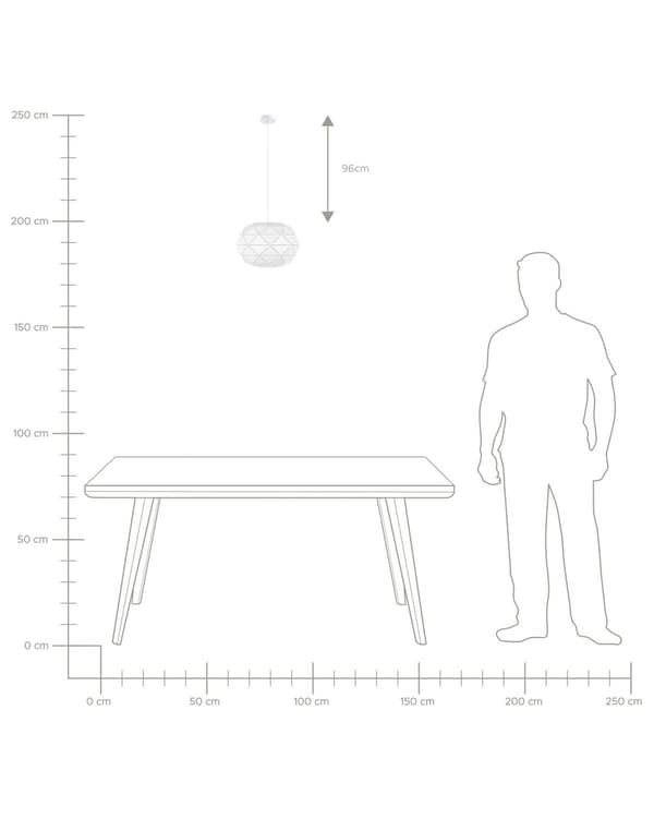 Pendel Lampe Hvid Metal ø 30 x 120 cm Rund Hængelampe Globus Lampeskærm Trapez Mønster Belysning Spisebordslampe Design Moderne Skandinavisk