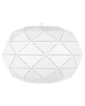 Miniatyrbillede 1 af 9: Pendel Lampe Hvid Metal ø 30 x 120 cm Rund Hængelampe Globus Lampeskærm Trapez Mønster Belysning Spisebordslampe Design Moderne Skandinavisk