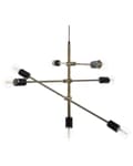 Miniatyrbillede 6 af 10: Pendel Lampe Messing Metal 126 cm Dekorativ 7 Armet Industrielt Sputnik Lampe Design uden Skærm Stue Over Spisebord Tilbehør Indretning Køkken