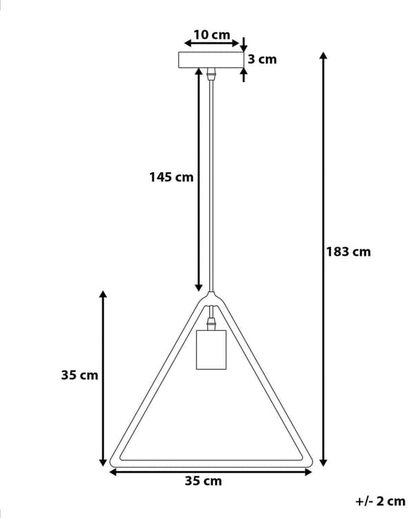 Hængelampe Brun Metal 183 cm Geometrisk Ramme Udendørs Minimalistisk Pære