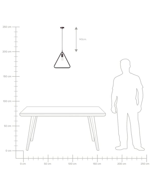 Hængelampe Brun Metal 183 cm Geometrisk Ramme Udendørs Minimalistisk Pære