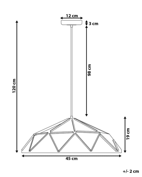 Pendel Sort Metal Geometrisk Form 1 Lys Moderne Design