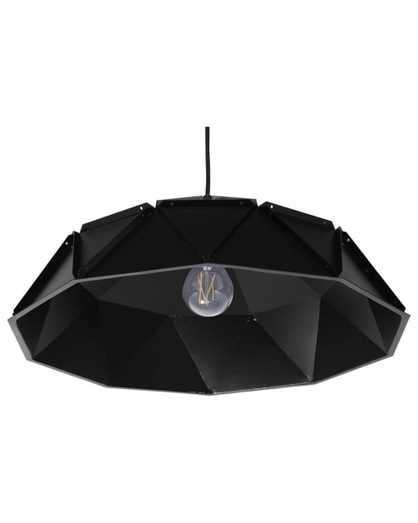 Pendel Sort Metal Geometrisk Form 1 Lys Moderne Design