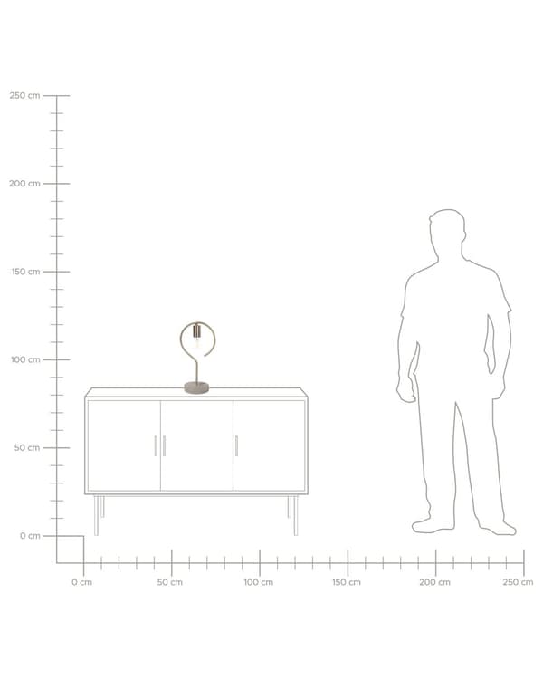 Bordlampe Messing Metal og Beton 40x20x14 cm Rund cirkel uden Skærm Minimalistisk Stue Dekorationstilbehør