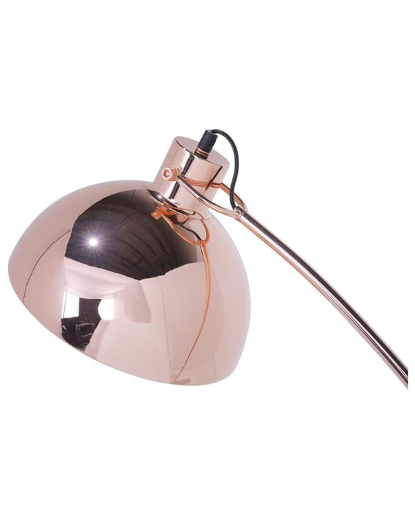 Gulvlampe Kobber Metal 155 cm Dekorativ Stor Buet Standerlampe til Stuen over Sofabord med Justerbar Halvrund Skærm Industrielt Retro Design