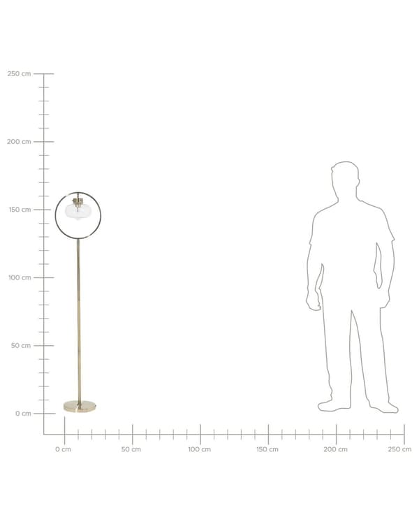 Gulvlampe Guld Metal 165 cm Rund Åben Geometrisk Skærm
