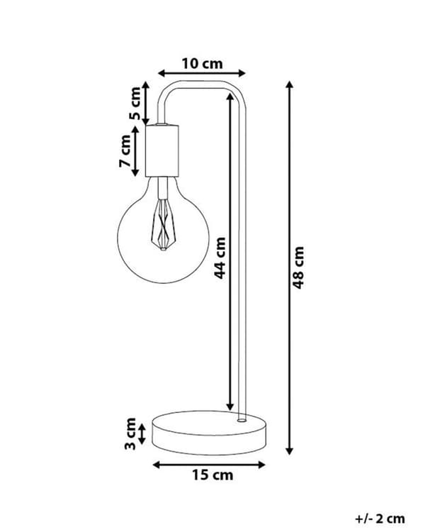 Bordlampe Kobber Industrial Minimalist Uden Lampeskærm